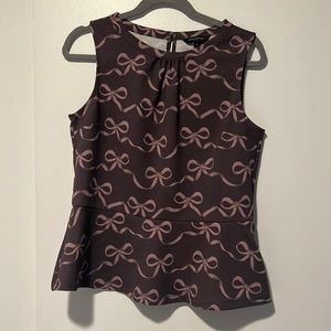 Purple Banana Republic peplum top. Fun print!